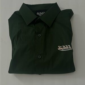 Von Dutch Dark Green Casual Button Down Shirt